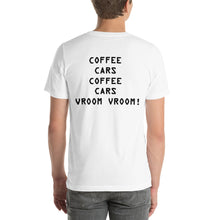 Load image into Gallery viewer, H&amp;H Short-Sleeve Unisex Coffee Cars Vroom White T-Shirt