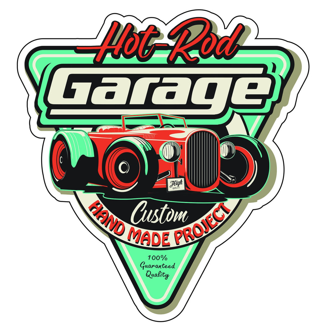 Hot Rod Garage Old School Sticker Racer Retro