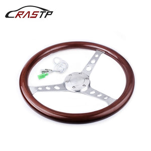 High Quality 380mm 15" Inch Grant Classic Nostalgia Style Real Wood Grain Steering Wheel with Horn Kit For Ford mustang Hot Rod