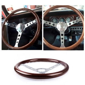 High Quality 380mm 15" Inch Grant Classic Nostalgia Style Real Wood Grain Steering Wheel with Horn Kit For Ford mustang Hot Rod