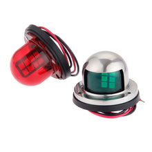 Load image into Gallery viewer, 1 Pair 2pcs Boat Accessories Stainless Steel 12V LED Bow Sailing Signal Navigation Lamp Red Green Light For Marine Yacht Pontoon