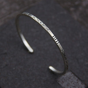 Sterling Silver Art Trendy Solid Handmade Fish Bracelet