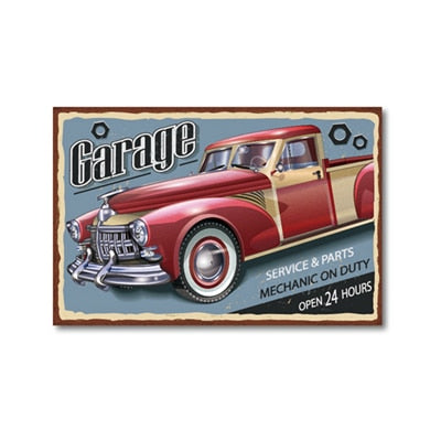 Vintage Metal Car Sign Posters