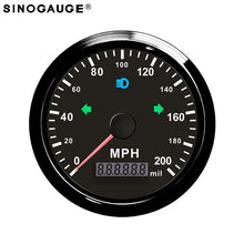 Load image into Gallery viewer, speedometer 200km/h kph mph 85mm with high beam LED blinker