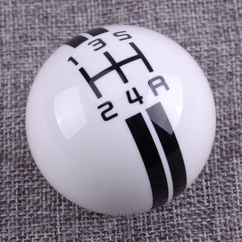 Resin Craft 5 Speed White Car Manual Gear Shift Knob Shifter Lever