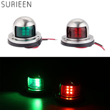 Load image into Gallery viewer, 1 Pair 2pcs Boat Accessories Stainless Steel 12V LED Bow Sailing Signal Navigation Lamp Red Green Light For Marine Yacht Pontoon