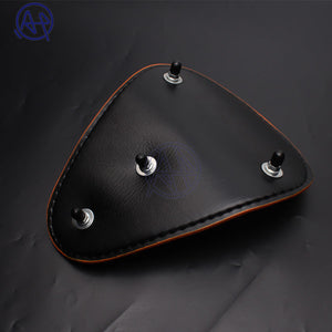 Motorcycle Retro Leather Old School Solo Saddle Seat Brown for Cafe Harley Custom Chopper Bobber