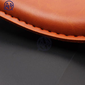 Motorcycle Retro Leather Old School Solo Saddle Seat Brown for Cafe Harley Custom Chopper Bobber