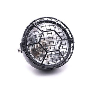 12v 35W Motorcycle Headlight Grille Cover High Low Beam Side Mount Headlamp