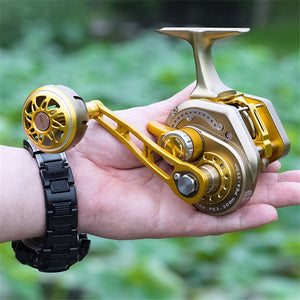 Rooxin Bait Casting Fishing Reel Full Metal Boat Sea Fishing Reel Saltwater Ocean Fishing Wheel Trolling Reel 15BB 30kg Drag