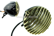 Load image into Gallery viewer, Motorcycle Black Bullet LED Halogen Scalloped Headlight