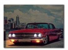 Load image into Gallery viewer, Retro sport car Chevrolet Impala 1960 with SRT wall picture light up led canvas print art framed painting