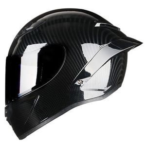 Full Face Carbon Fiber Motorcycle Helmet Professional Racing Helmet DOT Rainbow Visor