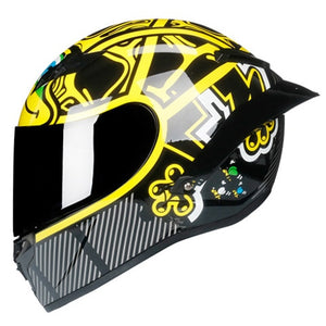 Full Face Carbon Fiber Motorcycle Helmet Professional Racing Helmet DOT Rainbow Visor