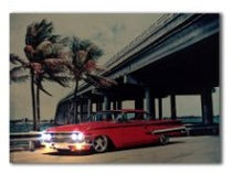 Load image into Gallery viewer, Retro sport car Chevrolet Impala 1960 with SRT wall picture light up led canvas print art framed painting